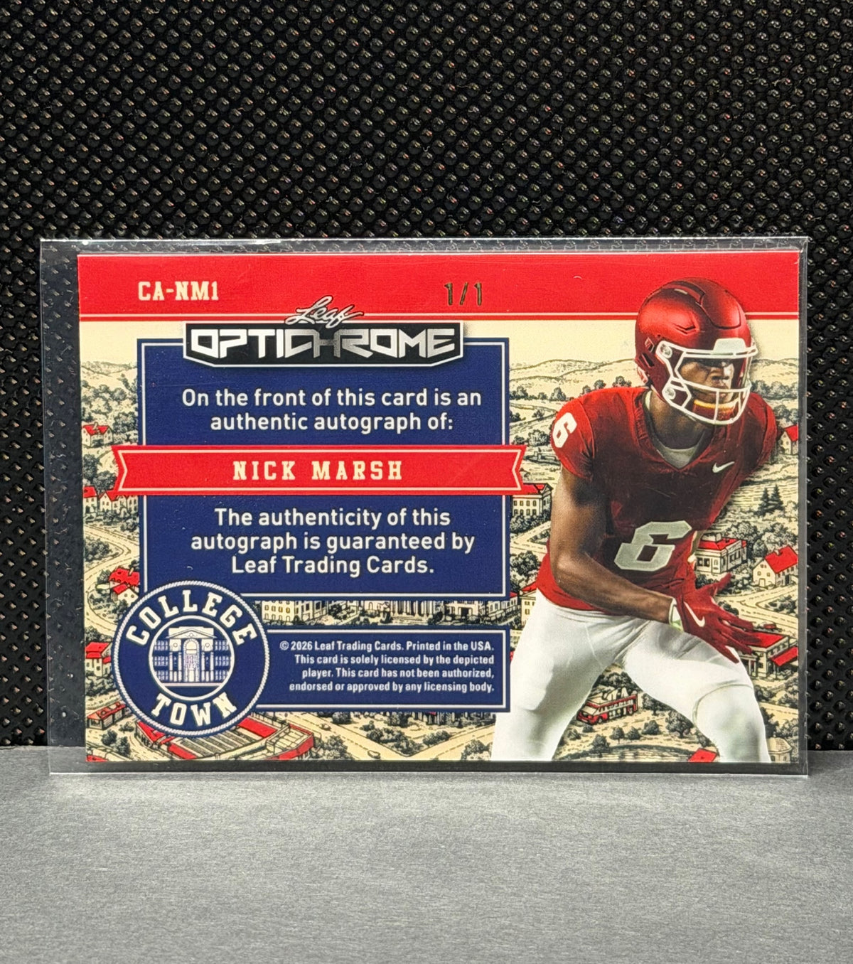 2026 Leaf Optichrome – College Town Autograph Nick Marsh  1/1